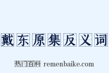 戴东原集反义词是什么意思的图片